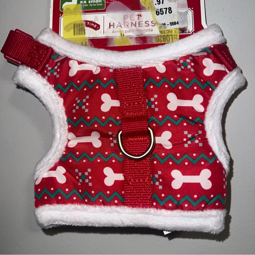 Holiday Time Red and White Dog Harness